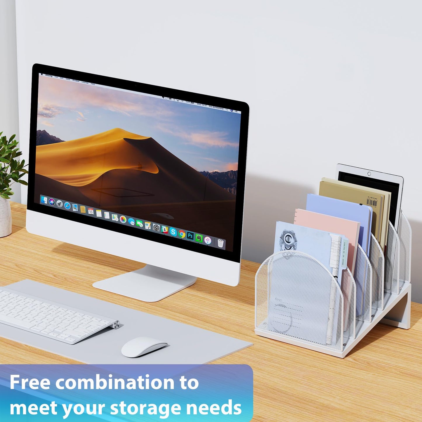 gianotter Desktop File Organizer with 5 Compartments