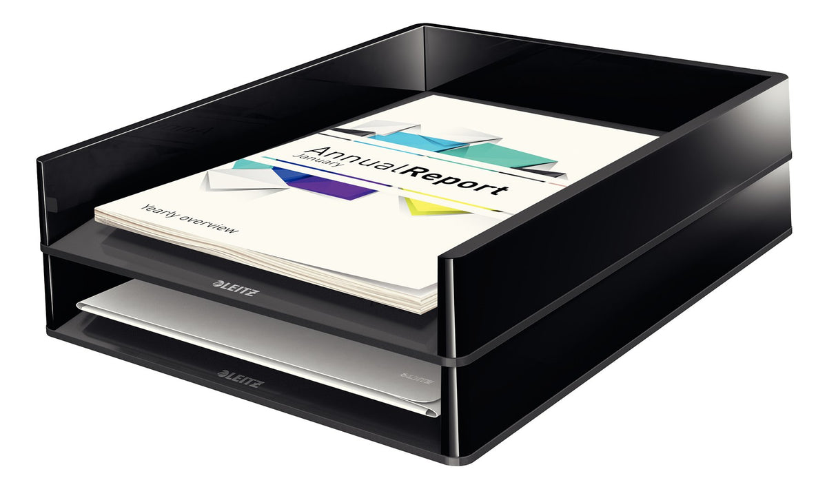 Leitz A4 Letter Tray, Black/Grey, Dual Colour Range, 53610095