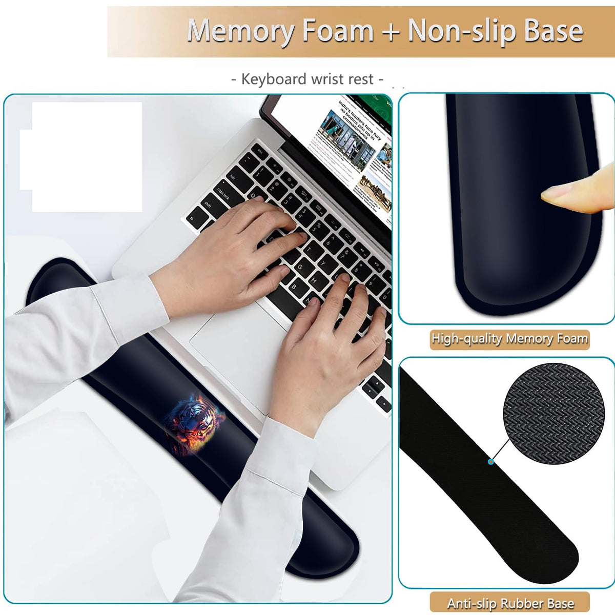 Keyboard Wrist Rest and Mouse Pad Wrist Support Set, Ergonomic Gel Mouse Pad Wrist Rest with