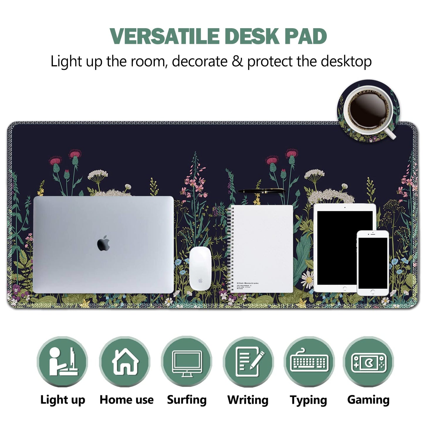 AIMSA Large Gaming Mouse Pad Extended Mouse Pad with Stitched Edge, Keyboard Mouse Mat Non-Slip