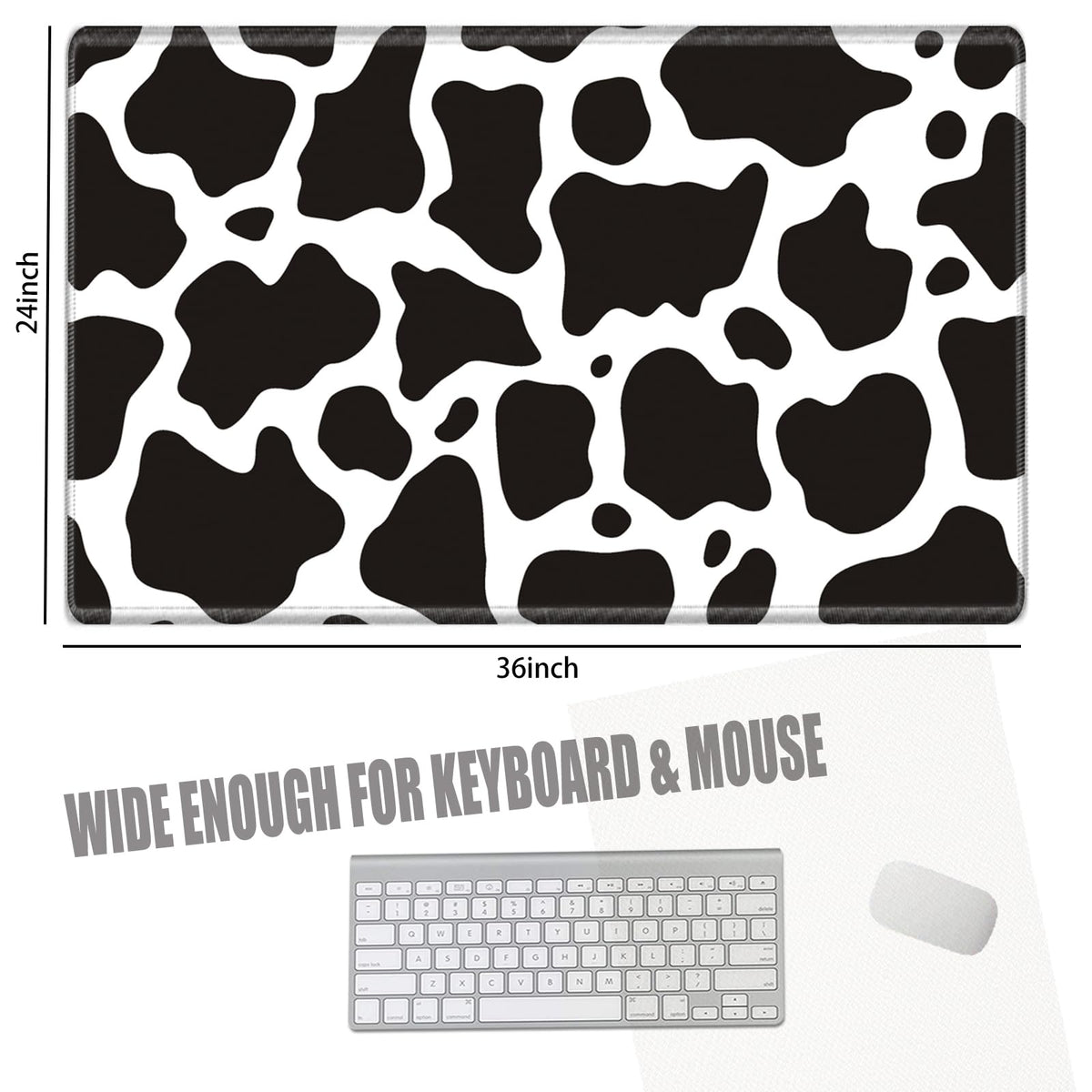 Large Mouse Pad 36 x 24 Desk Mat Gaming Mousepad Cow Print Oversized Desk Pad Huge Giant 4XL