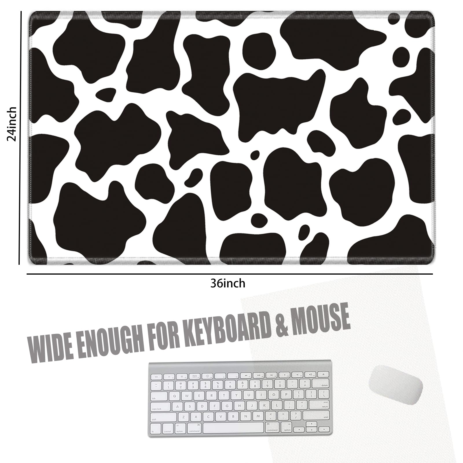 Large Mouse Pad 36 x 24 Desk Mat Gaming Mousepad Cow Print Oversized Desk Pad Huge Giant 4XL