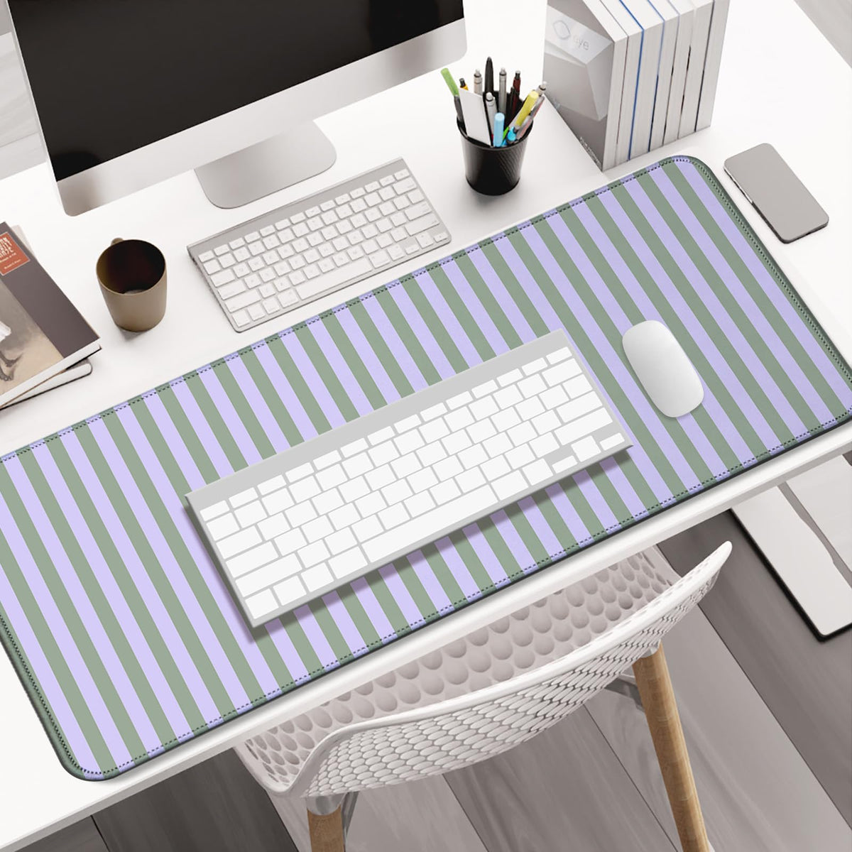 AYKDTFN Stripe Large Mouse Pad, Extended Desk Mat for Gaming, Office & Home