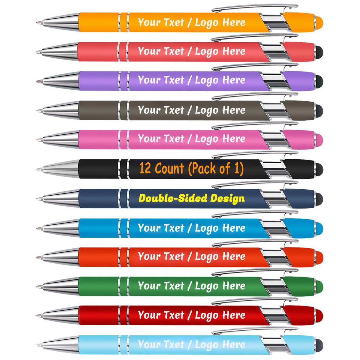 NGTSFLY Personalized Ballpoint Pens with Stylus Tip - FREE PERSONALIZATION, Customized with Your