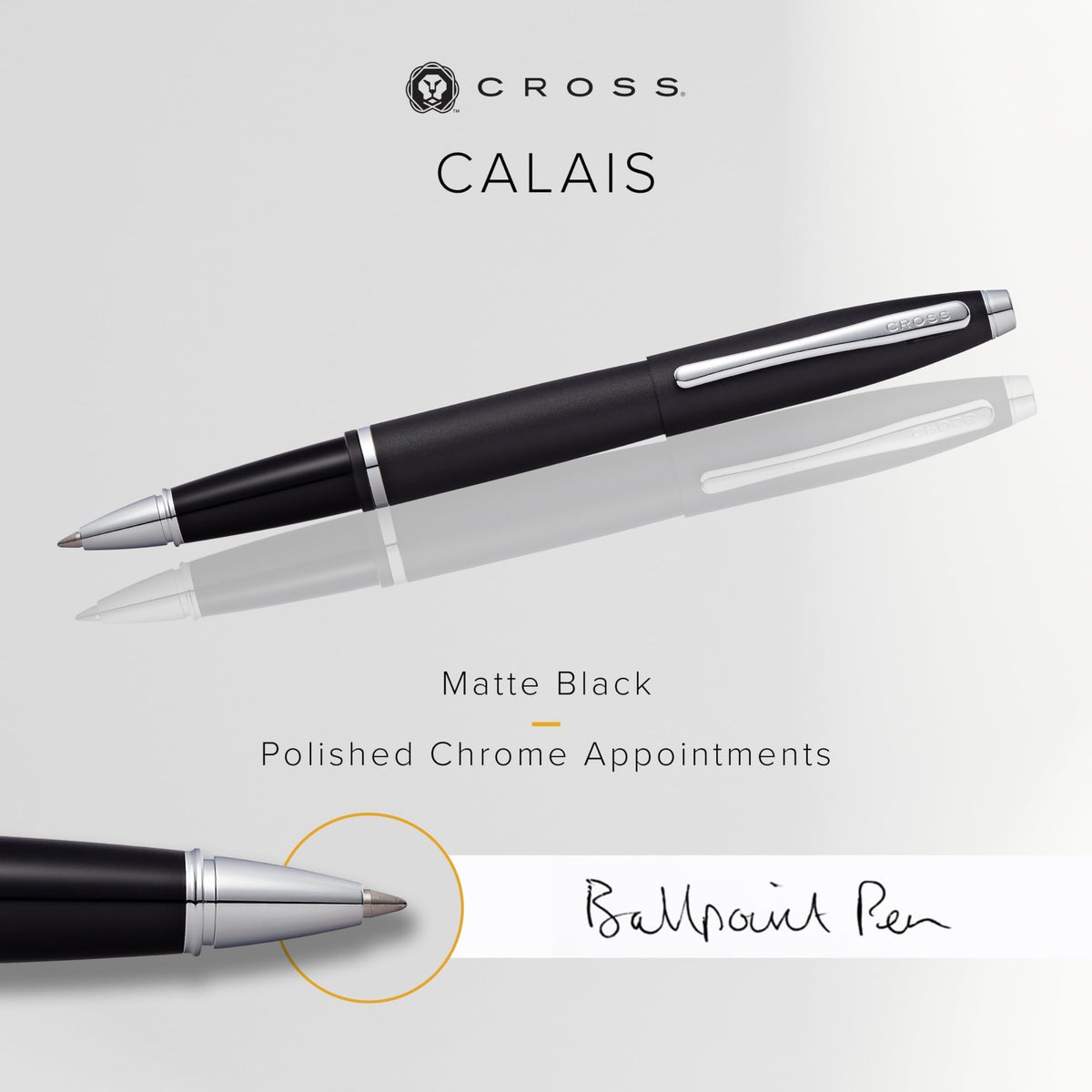 Cross Calais Rollerball Pen, Matte Black, Medium Point, Black Ink