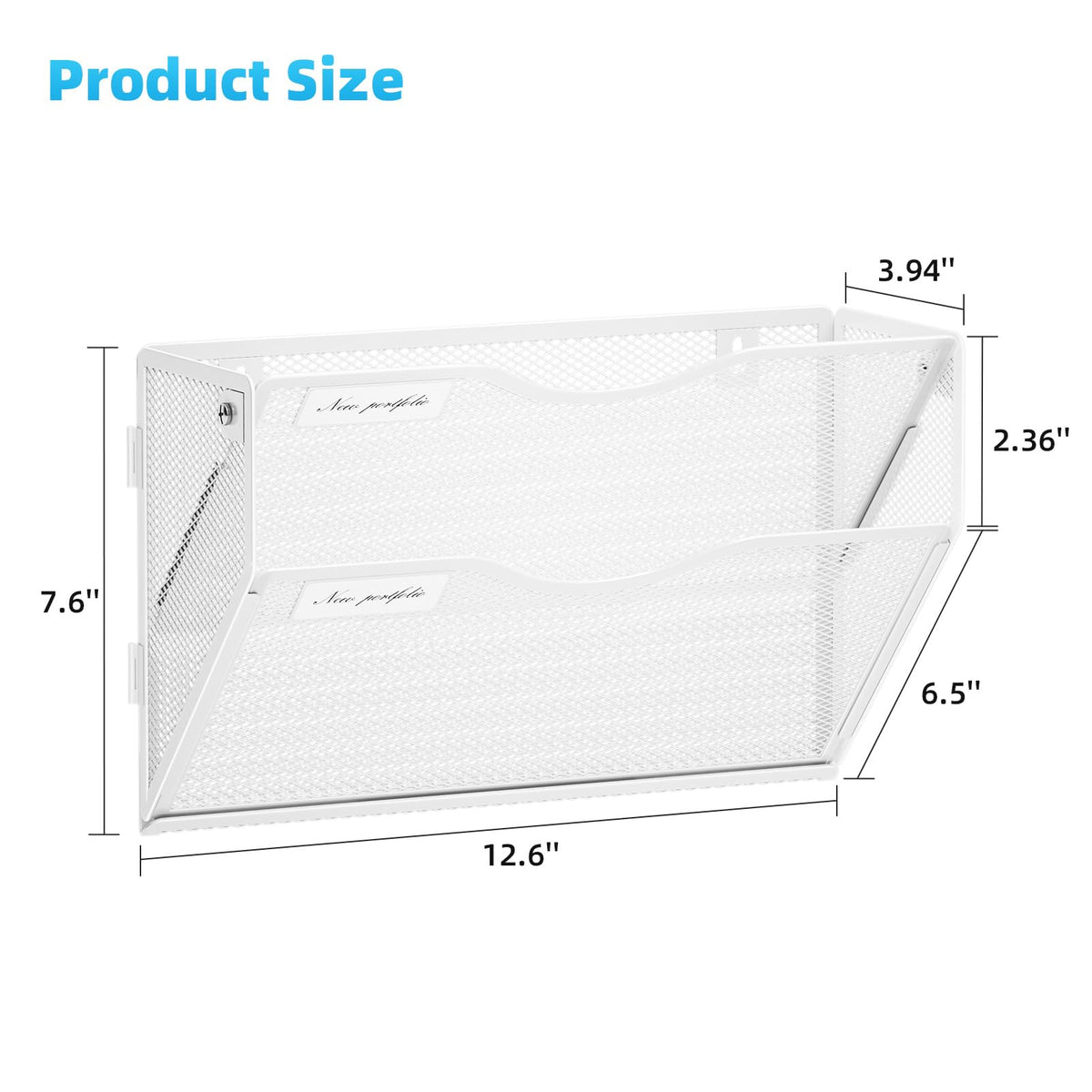 Marbrasse Wall File Holder 2-Tier Hanging Wall File Organizer, Mesh Mail Holder for Papers, Wall