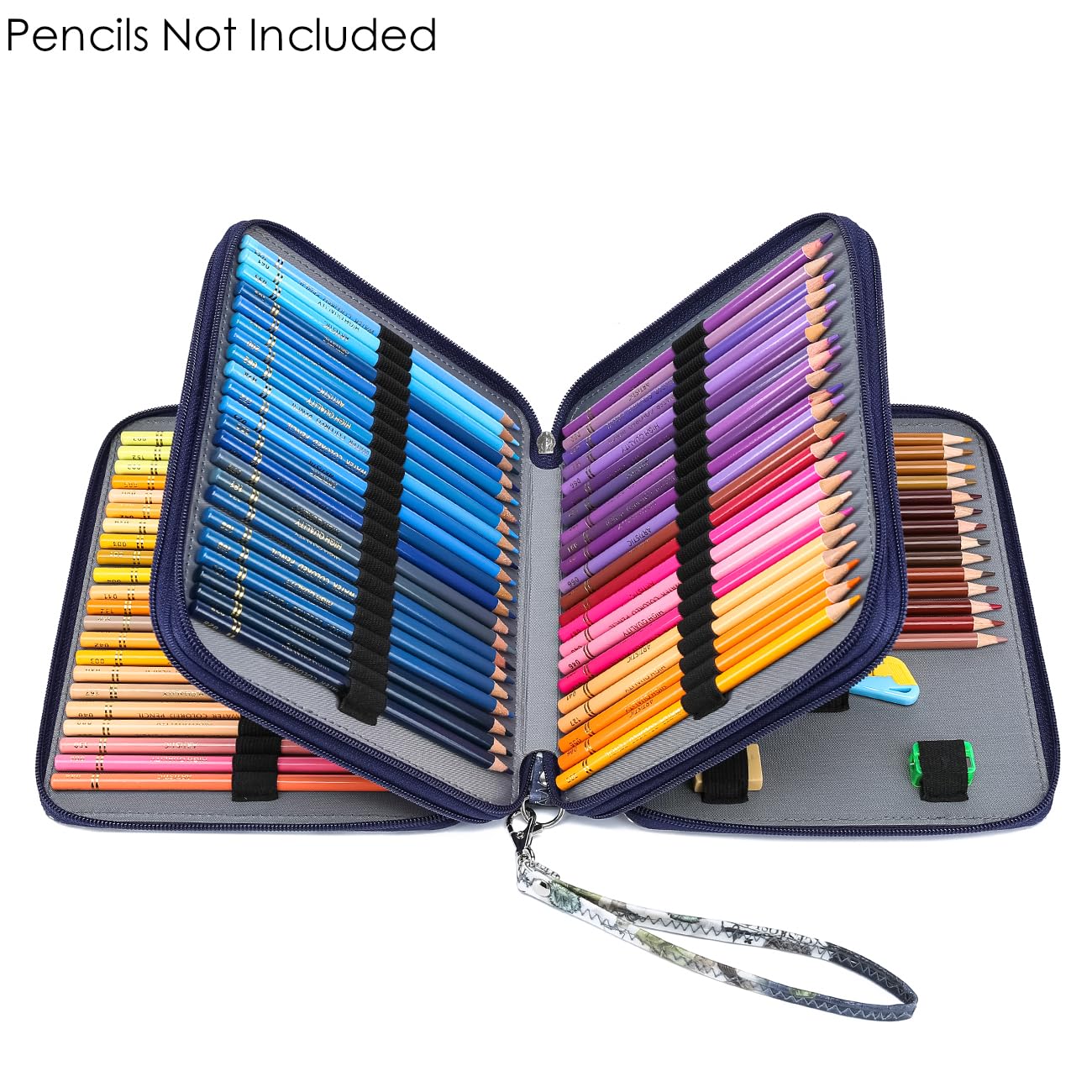 YOUNGCOL Colored Pencil Case - 120 Slots Pencil Holder with Handle Strap Large Capacity Pencil
