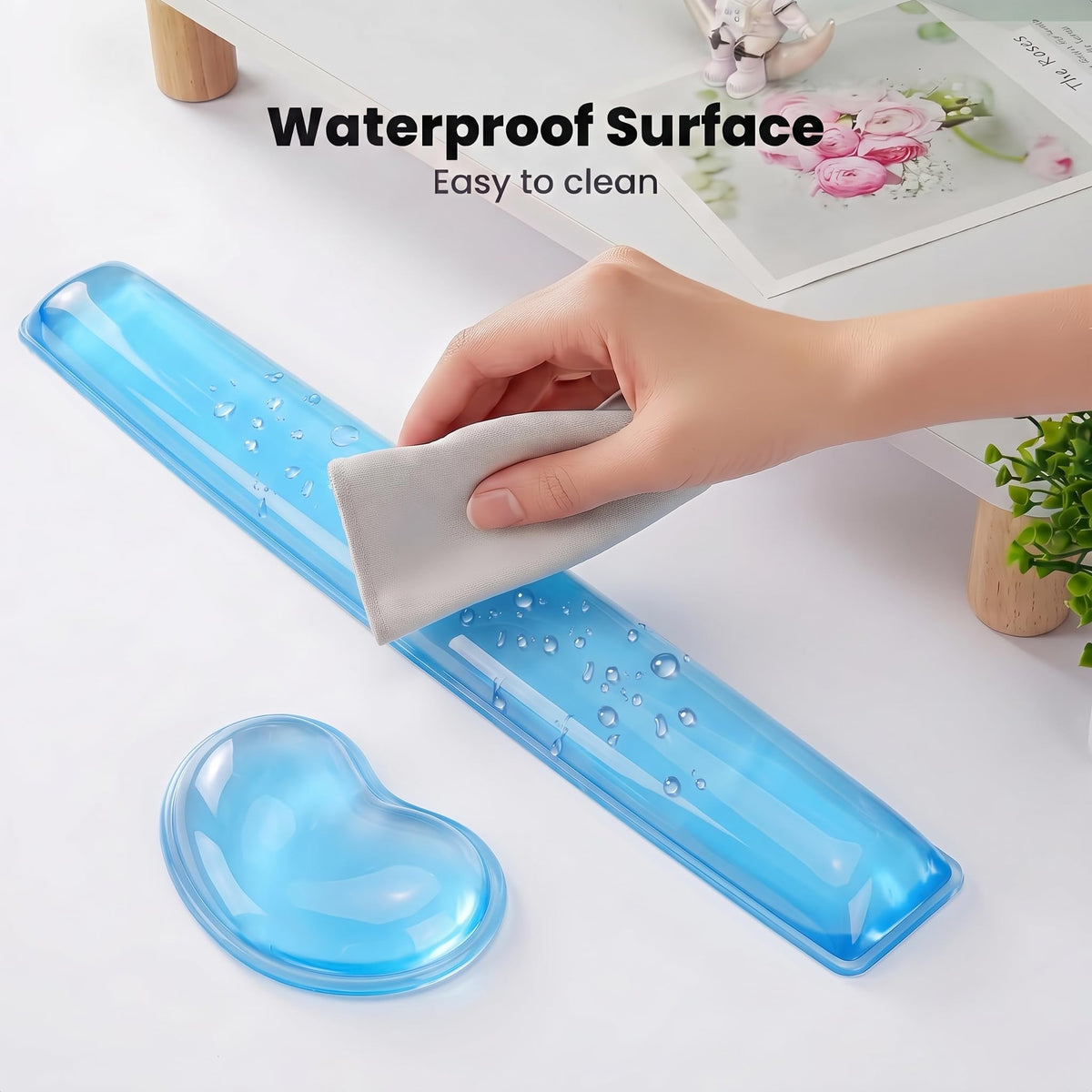 Gel Keyboard & Mouse Wrist Rest Set - Keyboard Wrist Rest Pad & Mouse Support for Office Gaming Pad