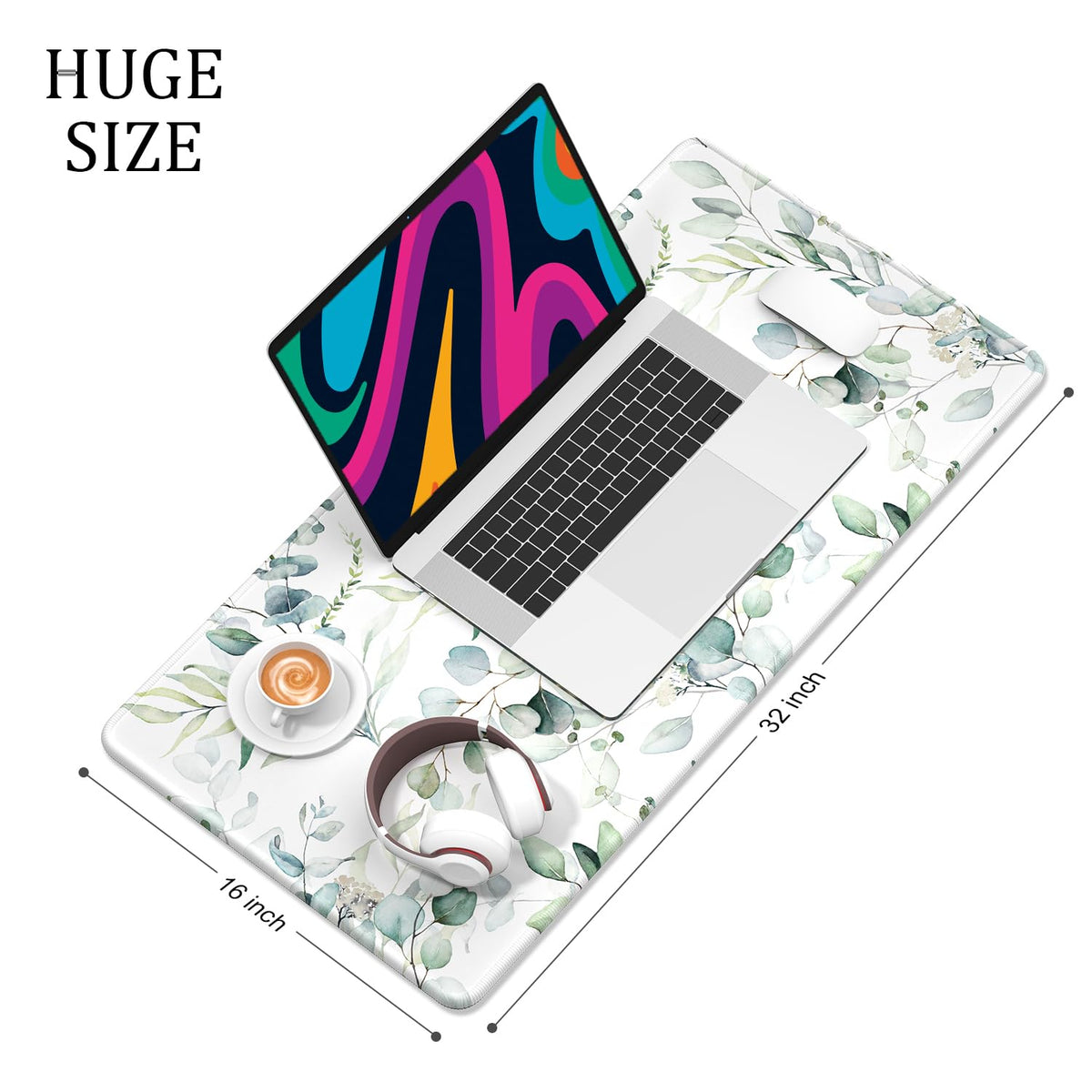 Desk Mat, 32" x 16" XXL Extended Large Gaming Mouse Pad, Desktop Decor Desk Pad, Cute Men Women