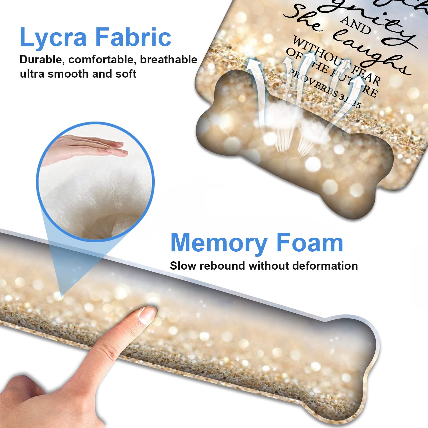 Wrist Rest Support Ergonomic Gel Mouse Pad & Memory Foam Keyboard Set, Non-Slip Rubber PU Base for
