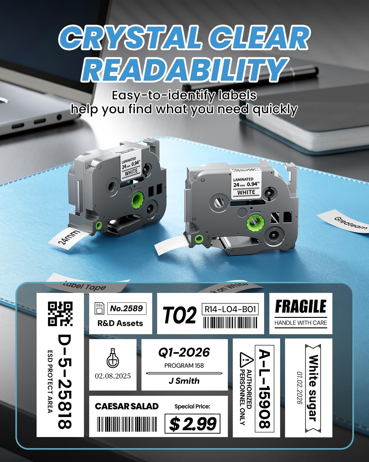 Replacement for Brother TZe-251 TZe251 P Touch Label Maker Tape 1 Inch