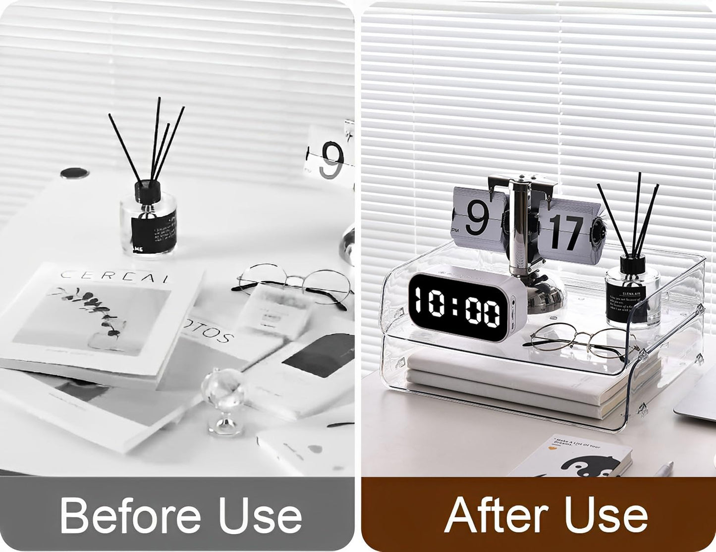 Gagee Set of 2 Office Organization and Storage, Clear PET Letter Tray Desk Organizer, Stackable