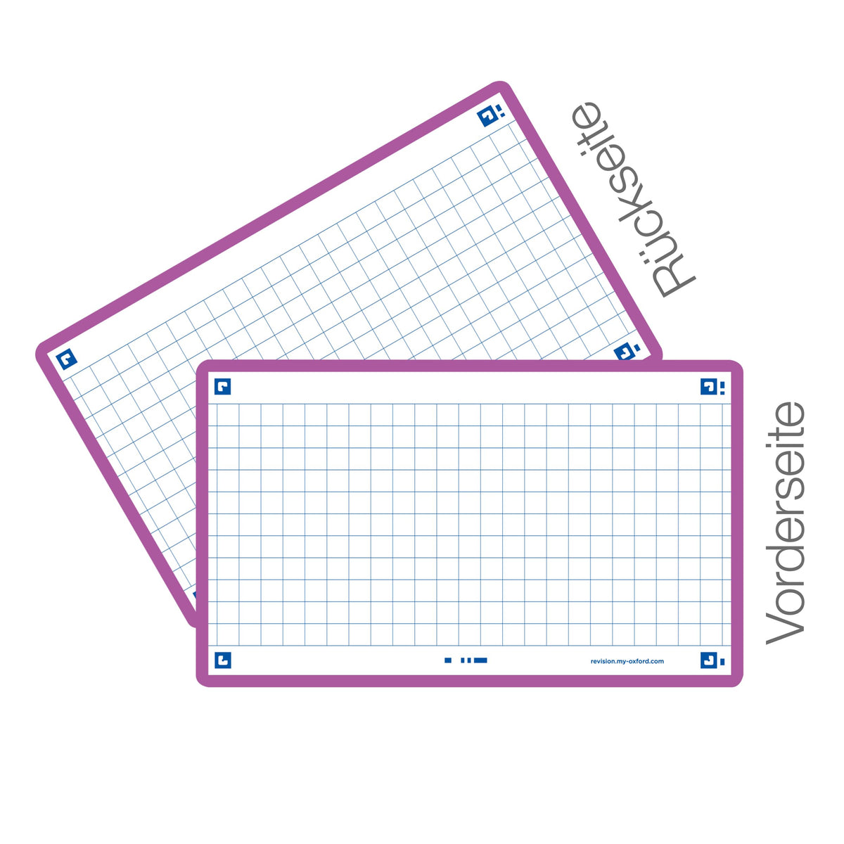 Oxford Flash 2.0 Pack of 80 Flash Cards Size 7/5 x 12.5 cm Small Squares on Both Sides - Navy Blue
