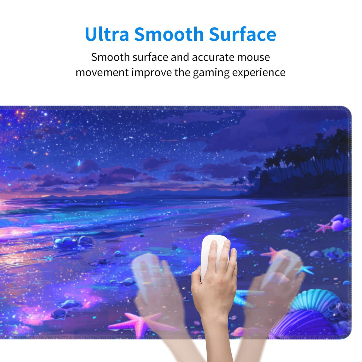 Beach Mouse Pad Extended Large Gaming Mouse Pad XL Stitched Edges for Gamer Home Office 31.5 X 11.8