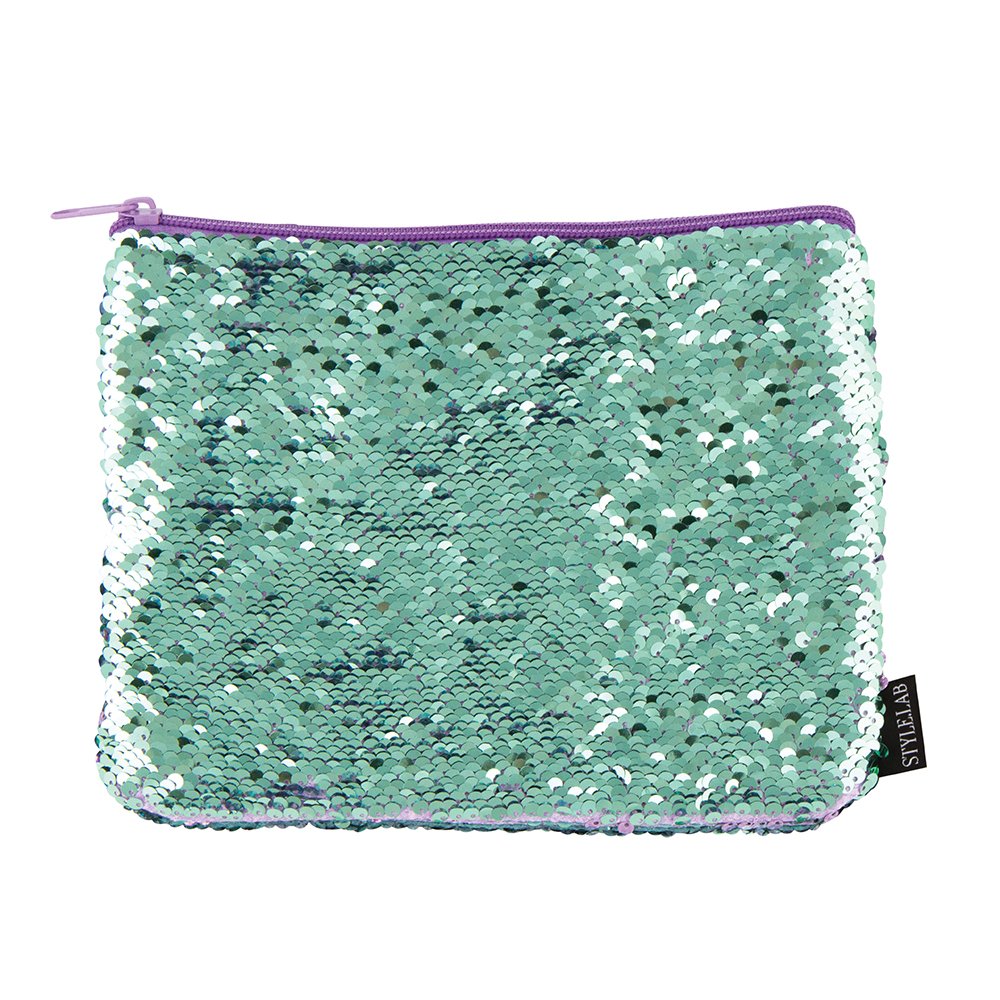 Style.Lab by Fashion Angels Magic Sequin Pouch - Purple/Seafoam