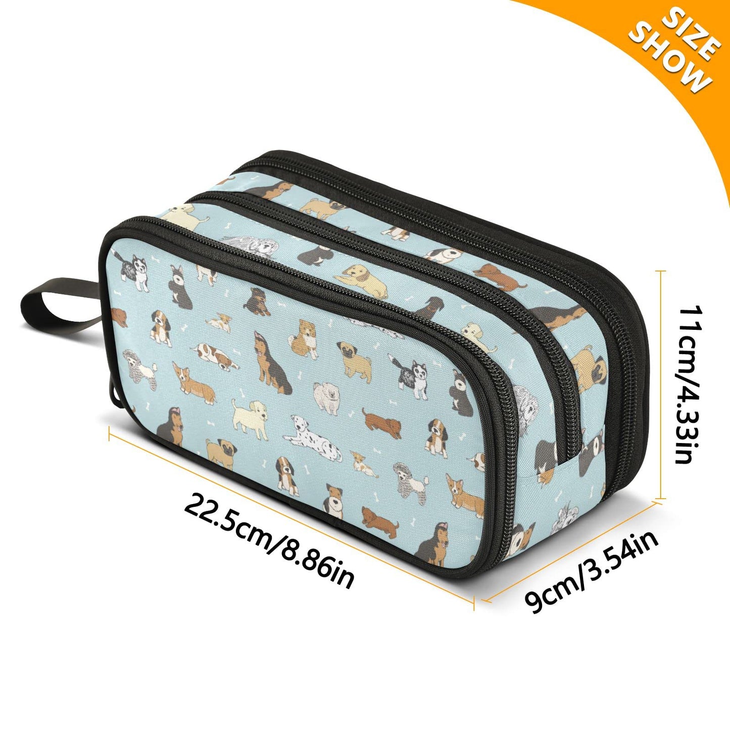 XUWU Cute Puppy Dog Large Capacity Pencil Case Pencil Pouch Pen Box