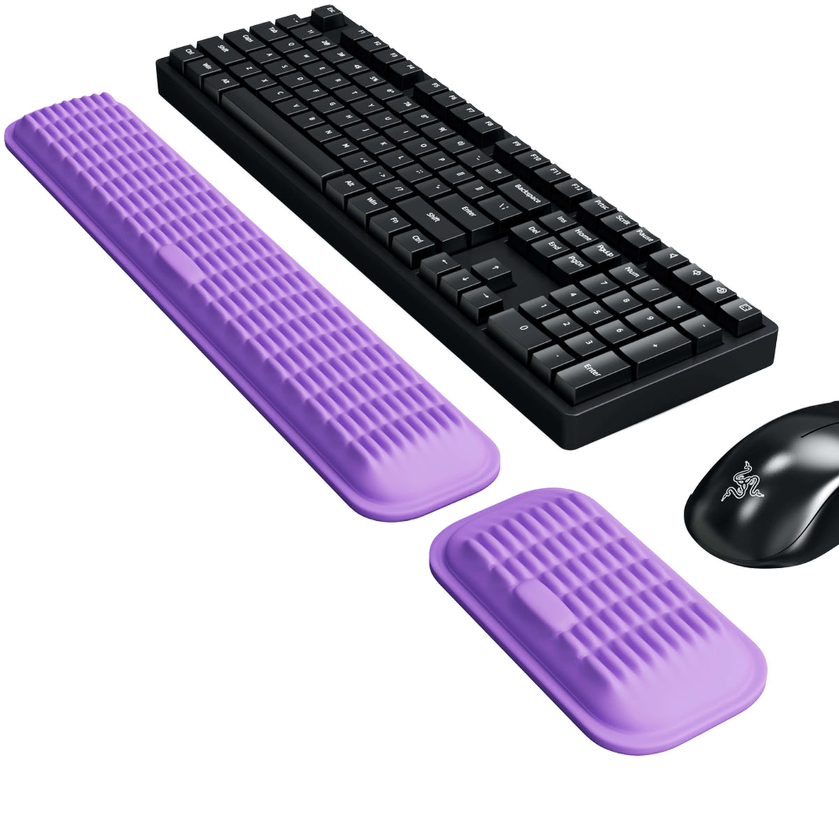 MEKASS Ergonomic Wrist Rest for Keyboard and Mouse, Soft Memory Foam Keyboard Wrist Rest Set with