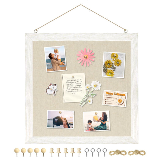 DOLLAR BOSS Double-Sided Bulletin Boards with Linen, 12"x12" Cork Board
