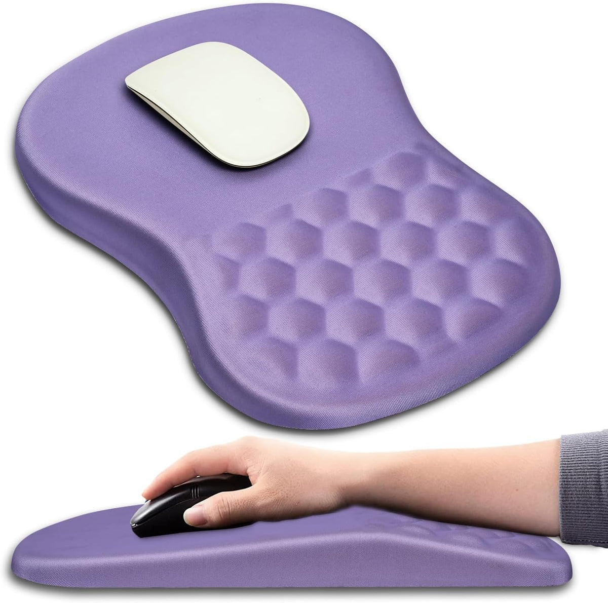 Hokafenle Ergonomic Mouse Pad Wrist Support with Massage Design, Wrist Rest Pain Relief Mousepad