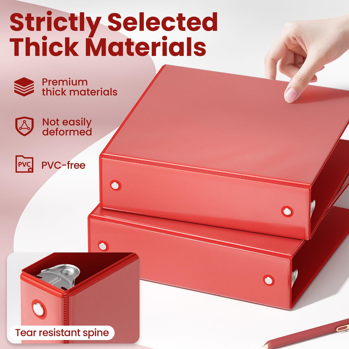 SUNEE Binders 2 Inch 3 Ring 4 Pack, 2" Classic 4-Color Binder Set (8.5x11 Inches) for Office