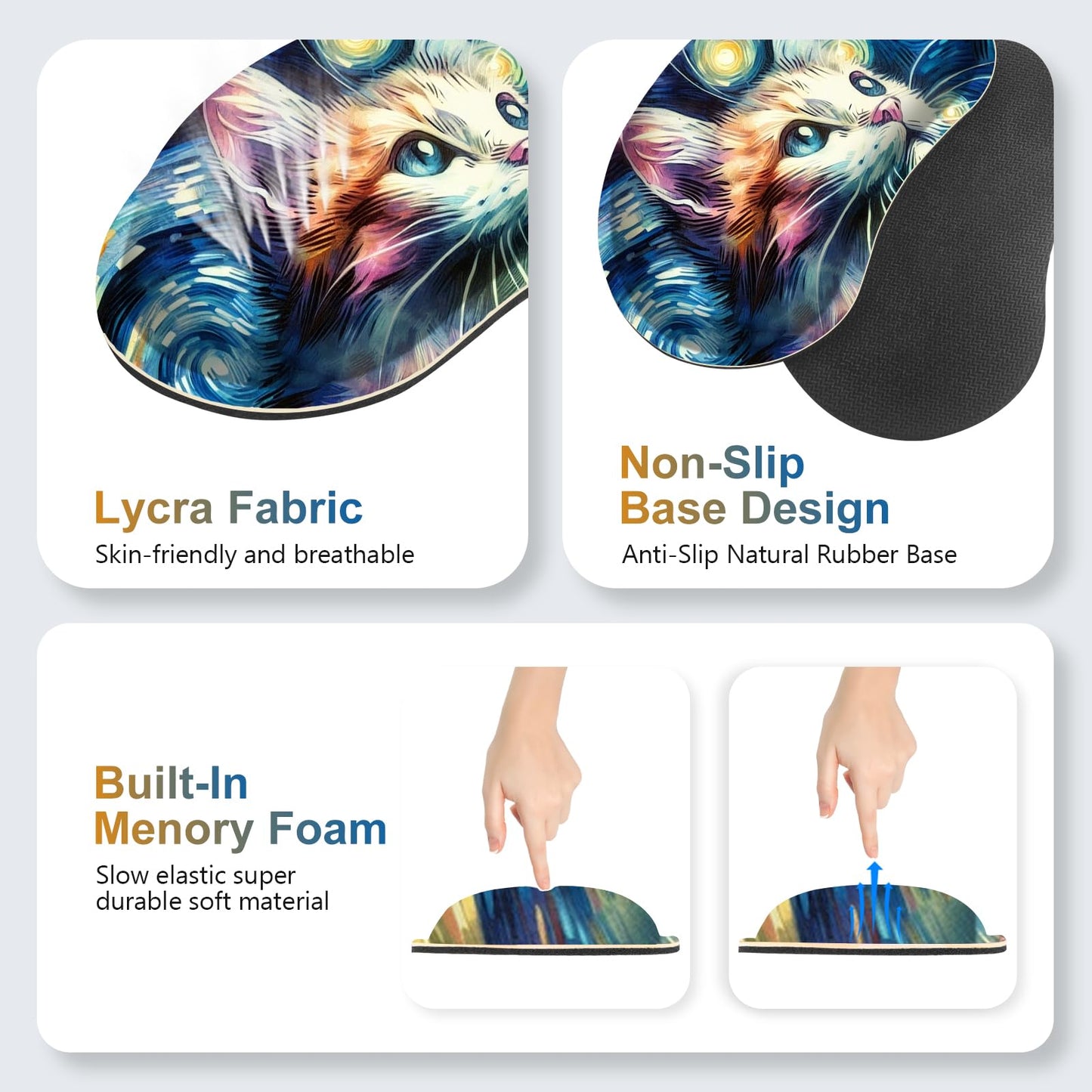NXZGO Large Gaming Mouse Pad Set, 4 in 1 Ergonomics Keyboard Desk Mat Memory Foam Wrist Rest