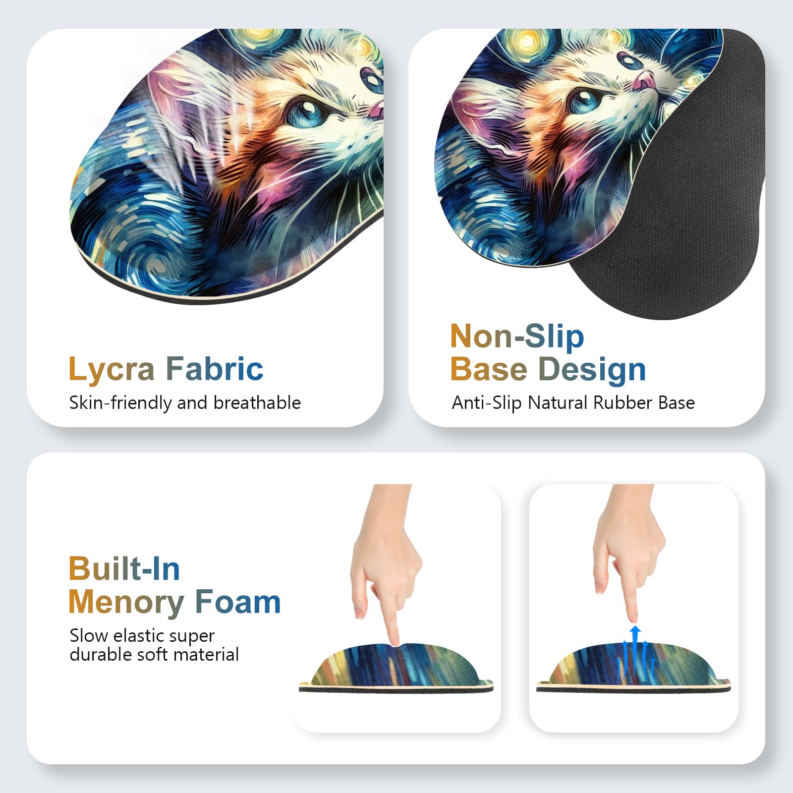 NXZGO Large Gaming Mouse Pad Set, 4 in 1 Ergonomics Keyboard Desk Mat Memory Foam Wrist Rest