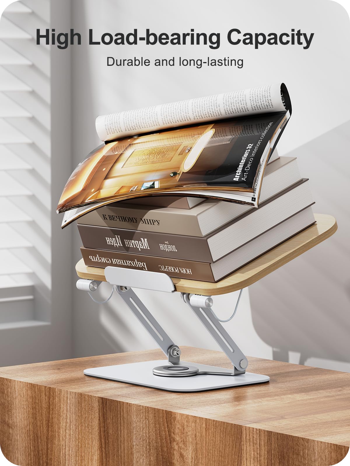 MOKURU Book Stand for Reading, 360° Adjustable Book Holder, Foldable Book Holder Stand, Cookbook