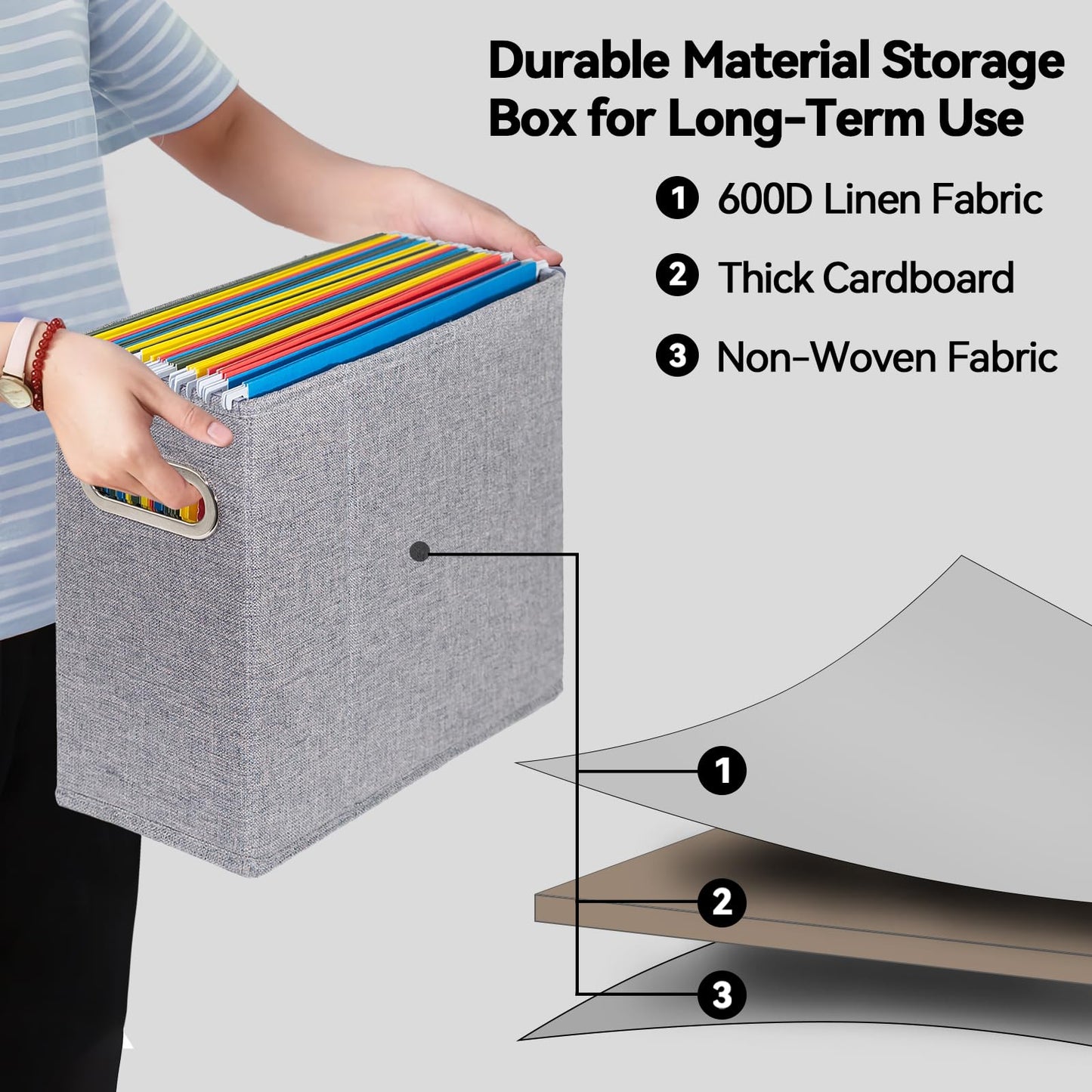 ComfortKeeper 6 Packs Letter Size File Organizer, File Folders Organizer, Fabric Storage Box