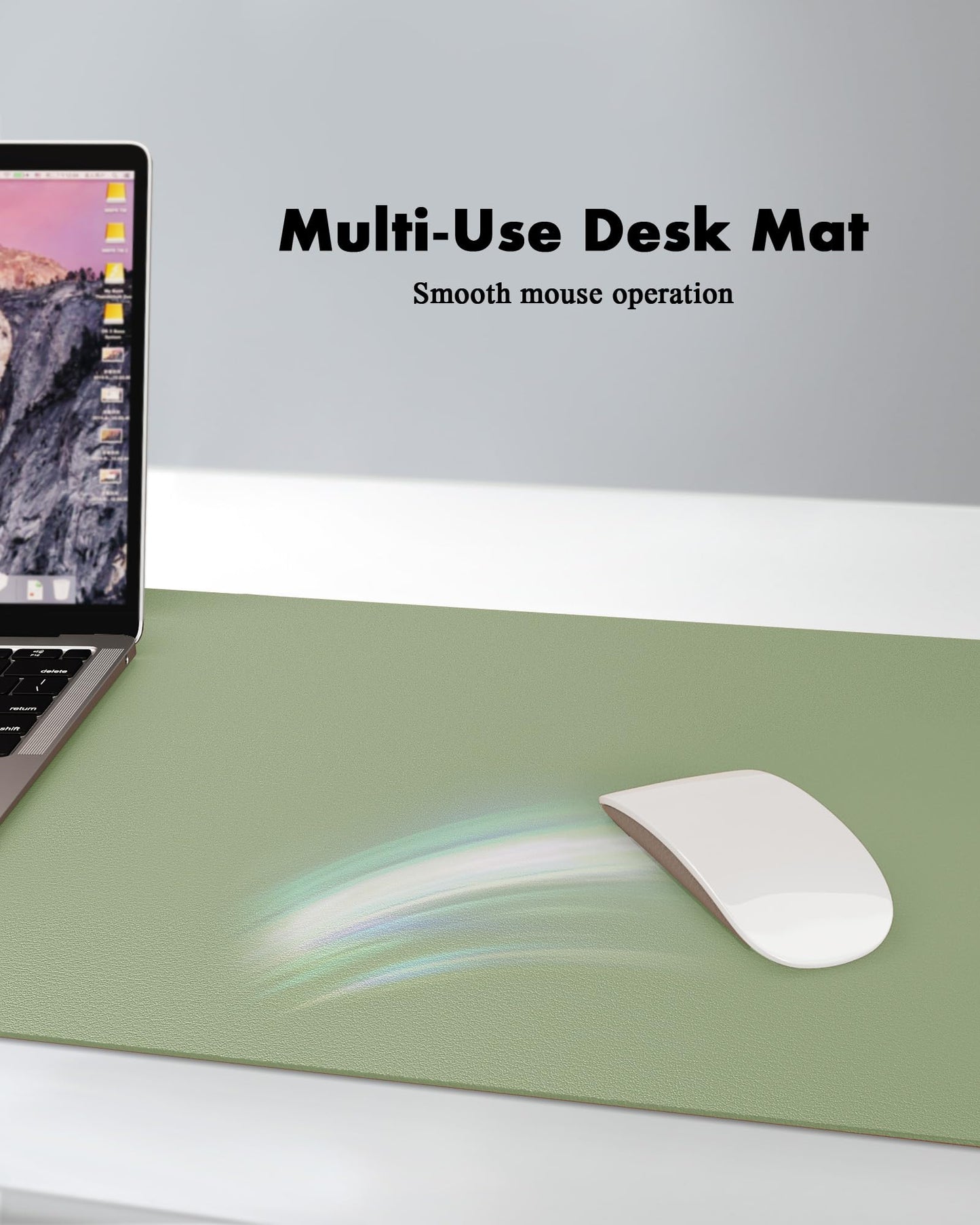 YSAGi Double-Sided Desk Pad, 35.4"x17"Leather Desk Mat, Eco Cork Desk Pad Protector,Large Mouse