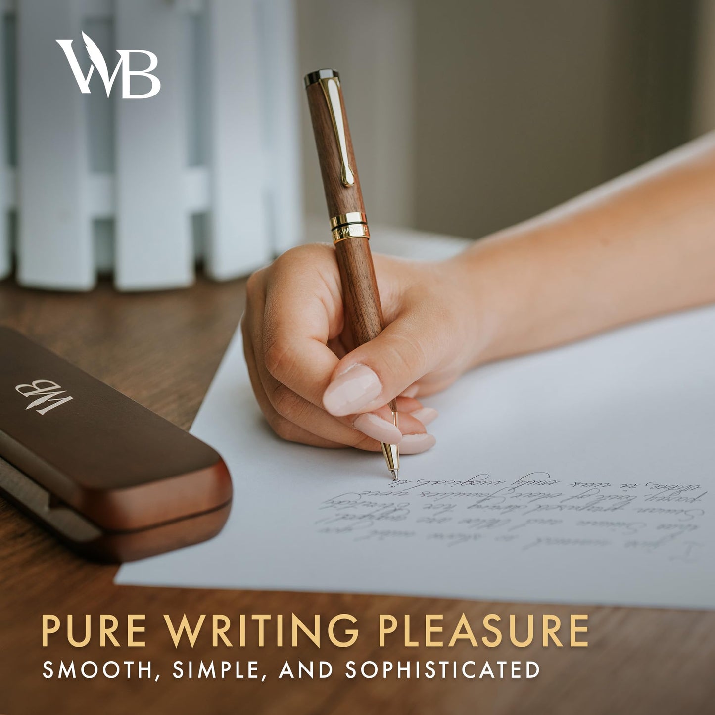 Wordsworth & Black Luxury Refillable Bamboo Wood Ballpoint Pen for Writing