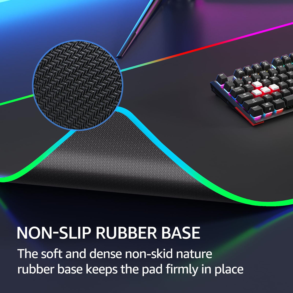 KTRIO RGB Large Gaming Mouse Pad, 35.4 x 15.7 in, RGB Black, XXXL