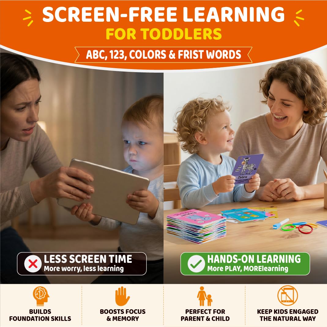 STUDYKEY ABC Flash Cards for Toddlers 1-3 |