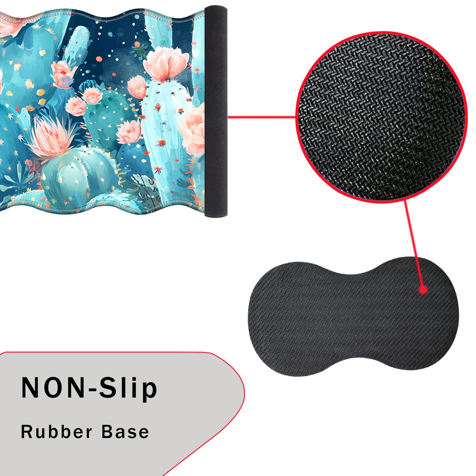 CICPLKSE Mouse Pad with Wrist Support + Desk Mat + Coaster 3 in 1 Set, XL Large Gaming Mousepad