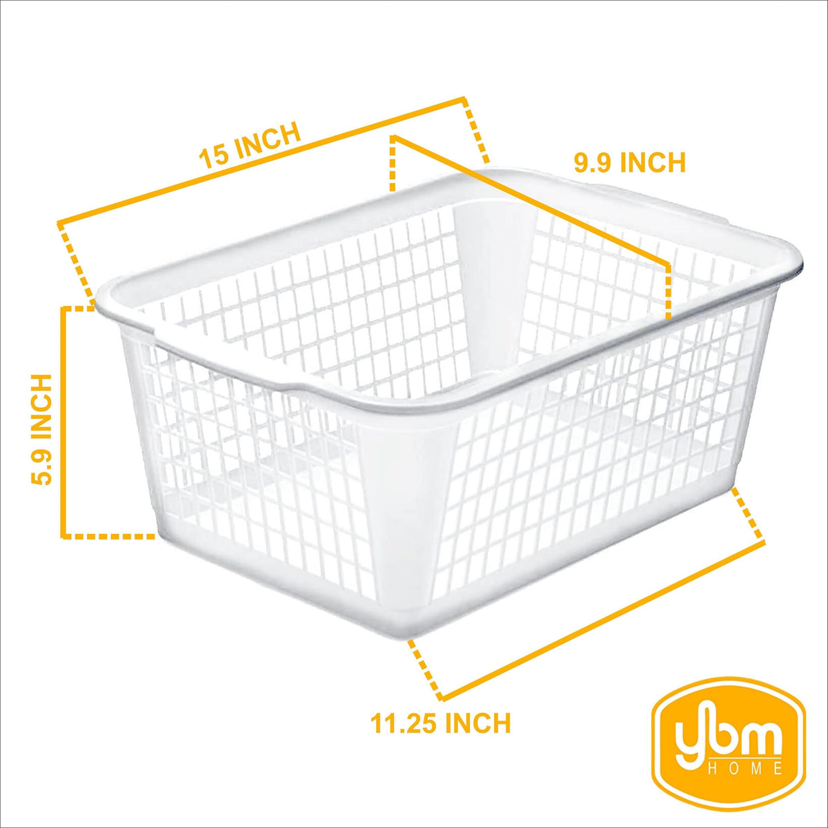 YBM HOME Plastic Perforated Storage Basket Bin Office Drawer, Shelf Desktop Countertop Tray