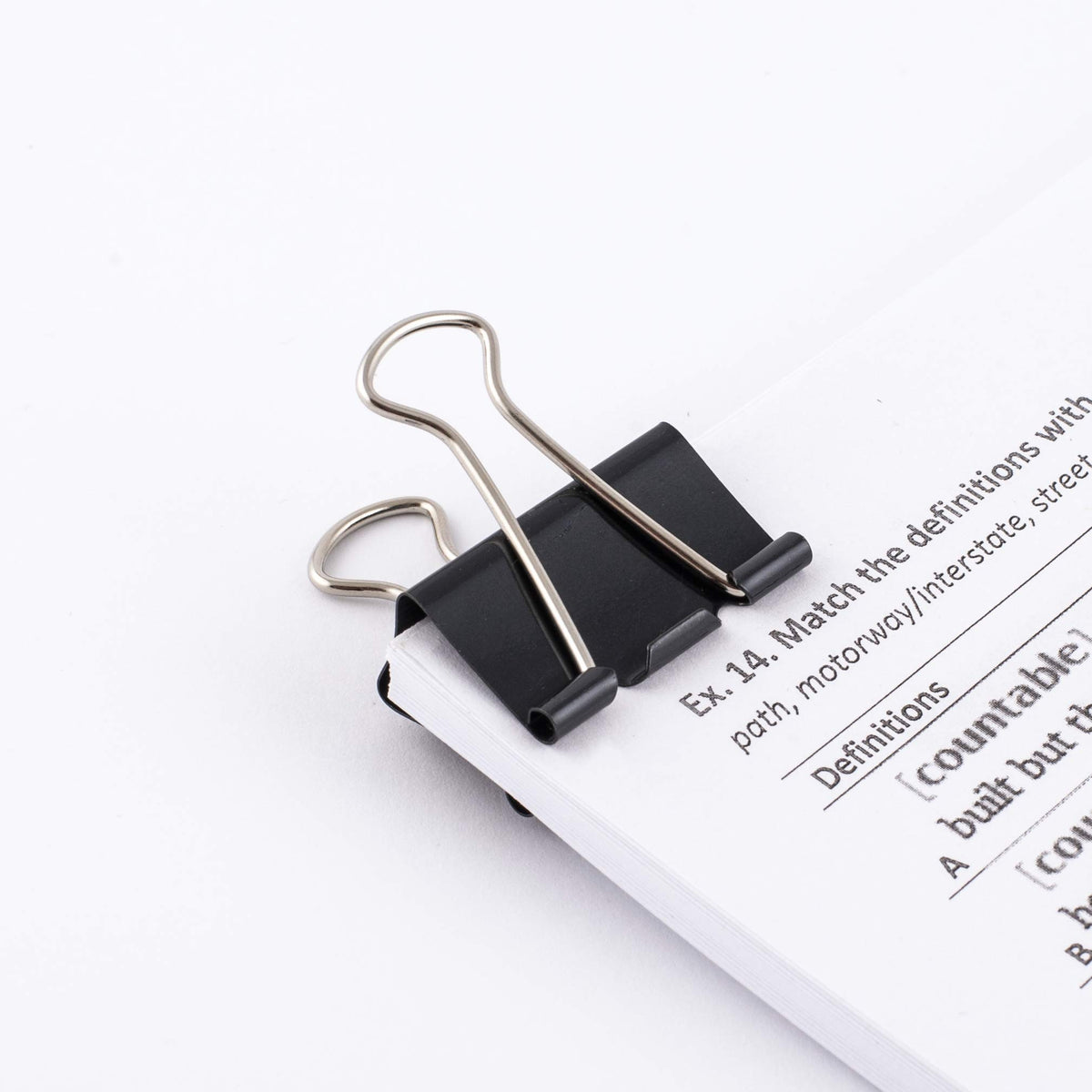 D.RECT Pack of 12 Document Clips | 32mm | Box of Multi-Function Paper Clips | Binder Clips | Metal