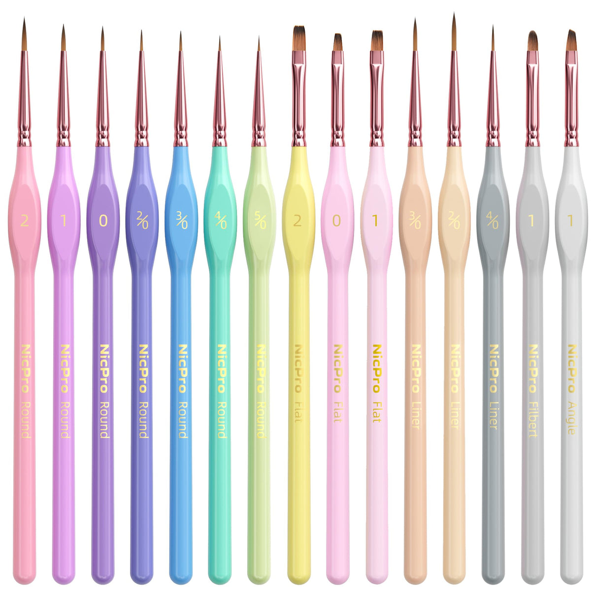 Nicpro 15PCS Paint By Numbers Brushes, Micro Fine Detail Paint Brush Set