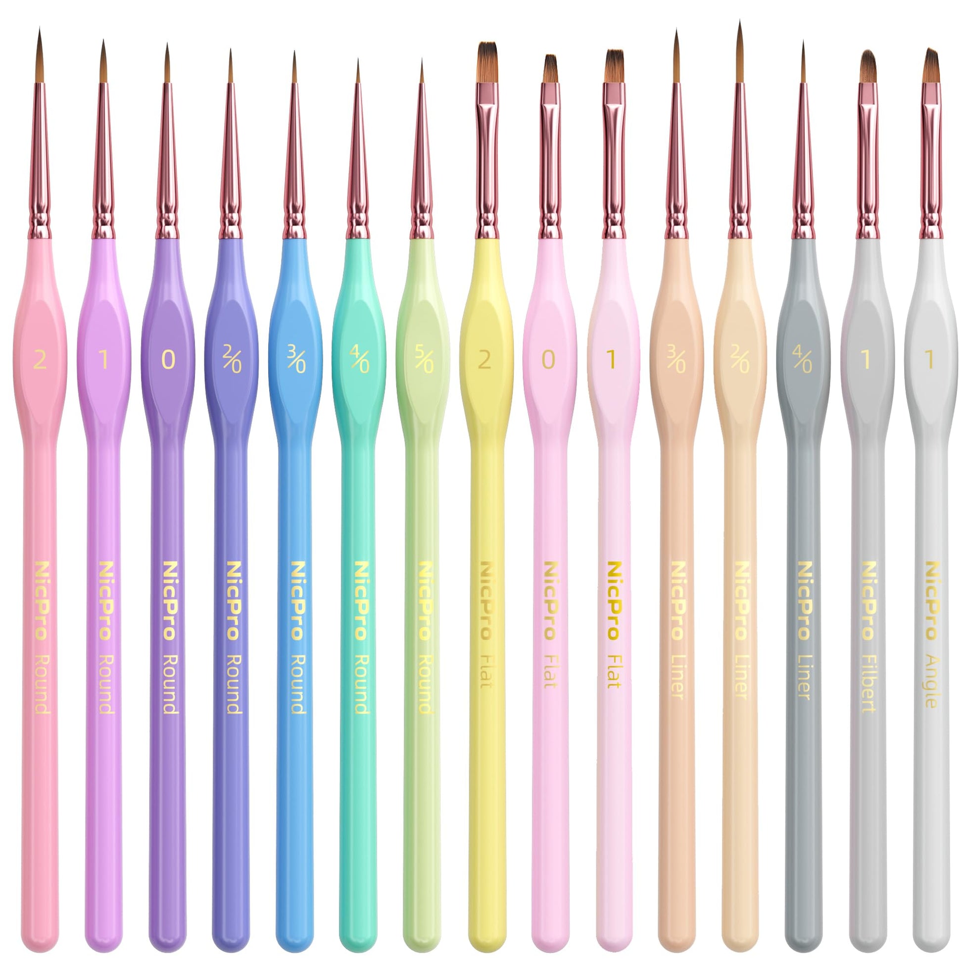 Nicpro 15PCS Paint By Numbers Brushes, Micro Fine Detail Paint Brush Set