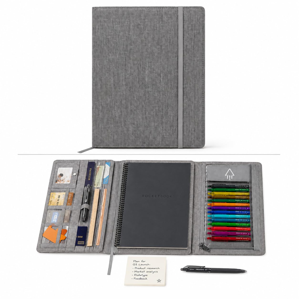 Folio Cover for Rocketbook Letter Size, Trifold Waterproof Notebook Case