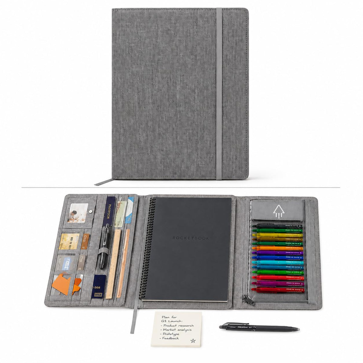Folio Cover for Rocketbook Letter Size, Trifold Waterproof Notebook Case