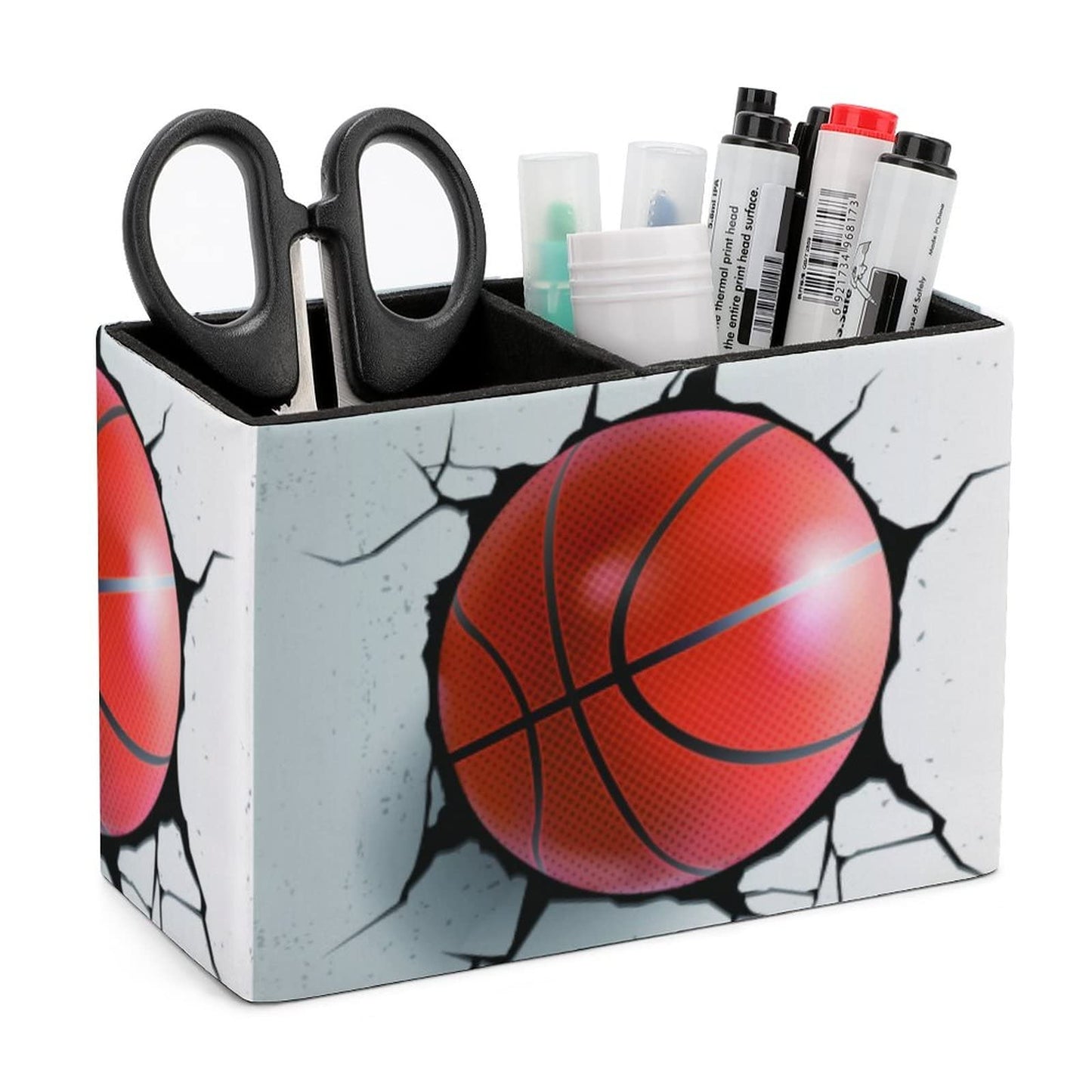 Niapessel Pencil Holder for Desk, Basketball Ball Pen Holder Storage Desktop Pen Organizer Desk