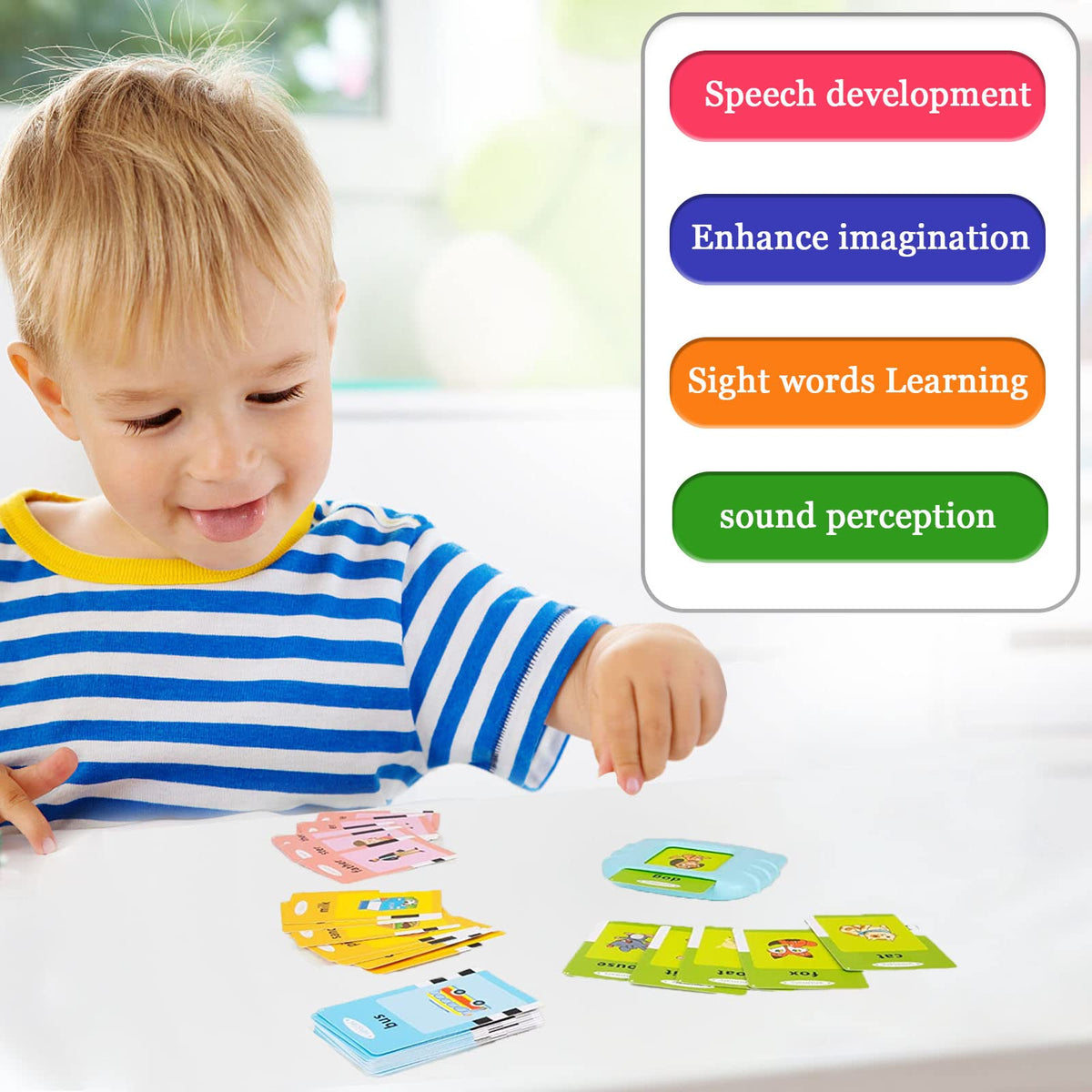 Startcan Talking Flash Cards for Toddlers 1 2 3 4 5, Speech Therapy Toys Autism Toys, ABC 123 Sight