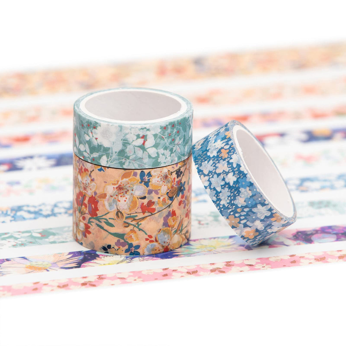 YUBBAEX Mystic Gold Washi Tape Set Wide Silver Foil Masking Tape Decorative for Arts, DIY Crafts