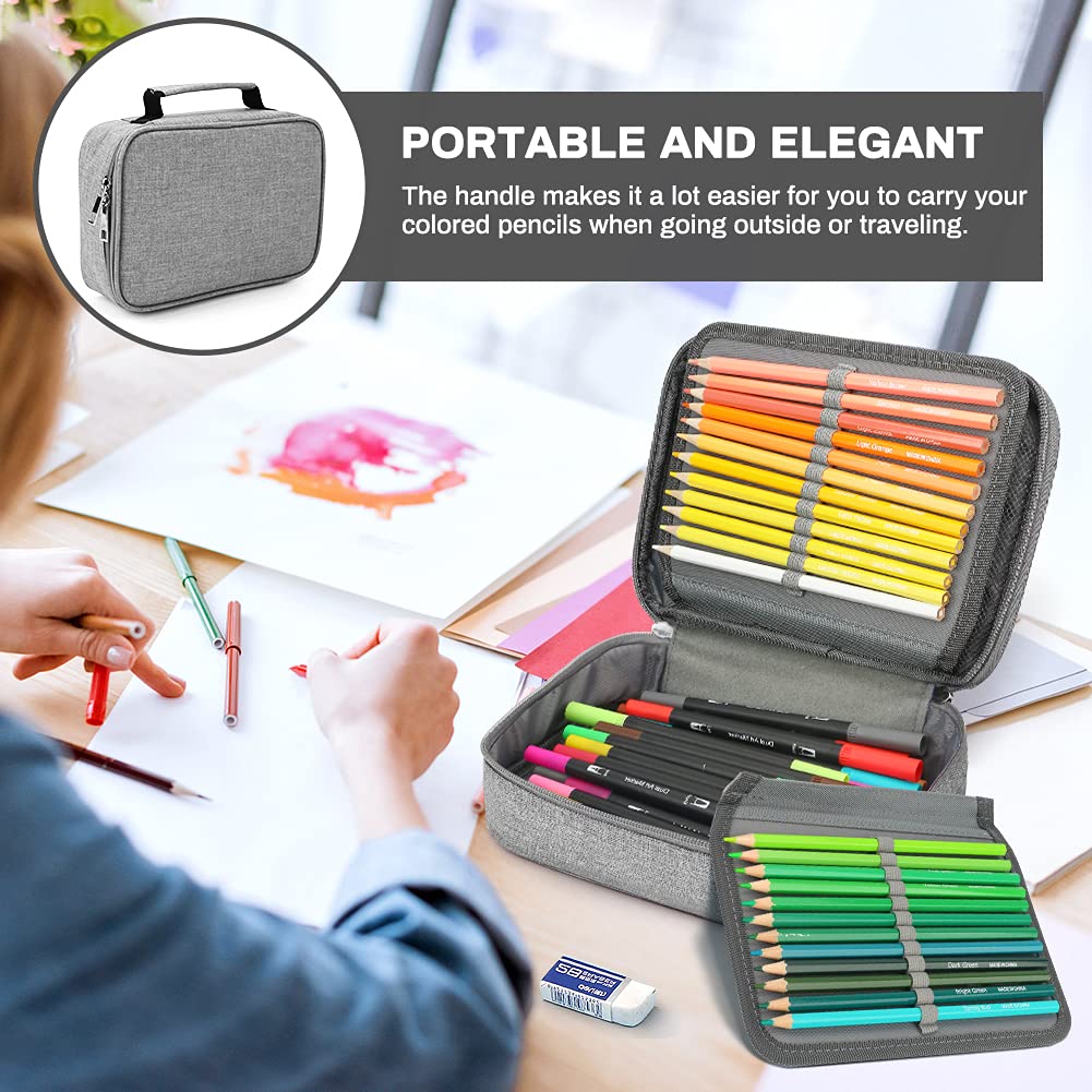 Number-one Large Capacity Pencil Case, 72 Slots Colored Pencil Pouch Bag Portable Pencil Holder