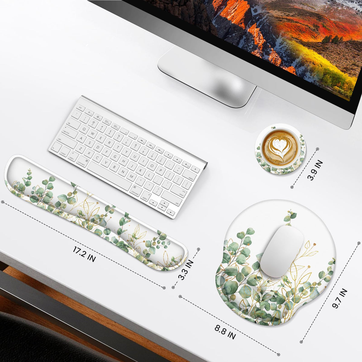 iLeadon Mouse Pad with Wrist Rest Set,Ergonomic Mousepad with Wrist Support