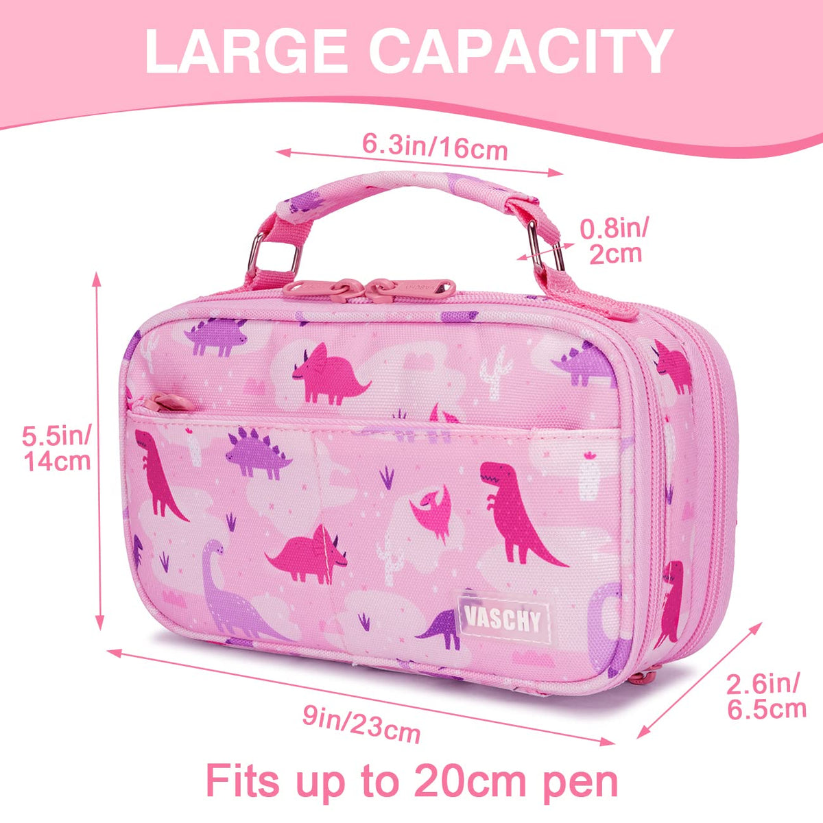 VASCHY Pencil Case for Girls, Aesthetic Kawaii Large Pencil Pouch Stationary Pencil Bag/Box for