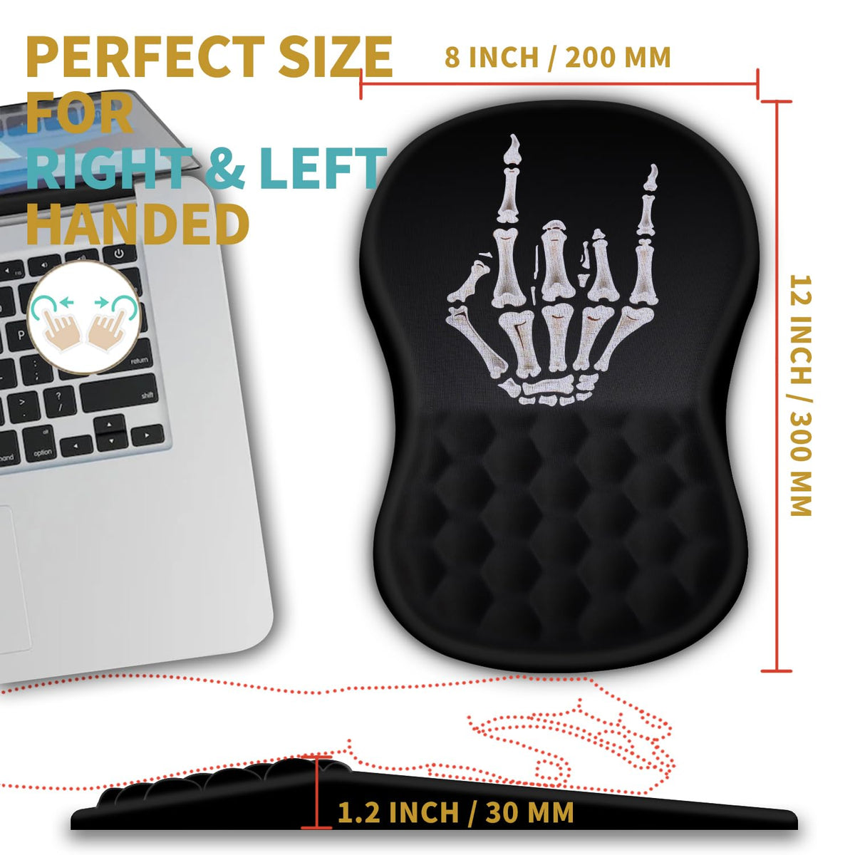 Hokafenle Ergonomic Mouse Pad Wrist Support with Massage Design, Wrist Rest Pain Relief Mousepad