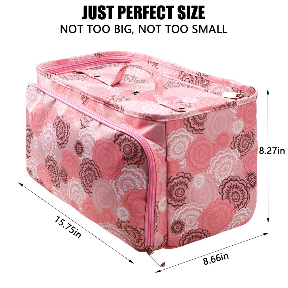 Looen Crochet Bag, Yarn Storage Organizer Tangle Free with 3 Grommets, Knitting Bag and Totes