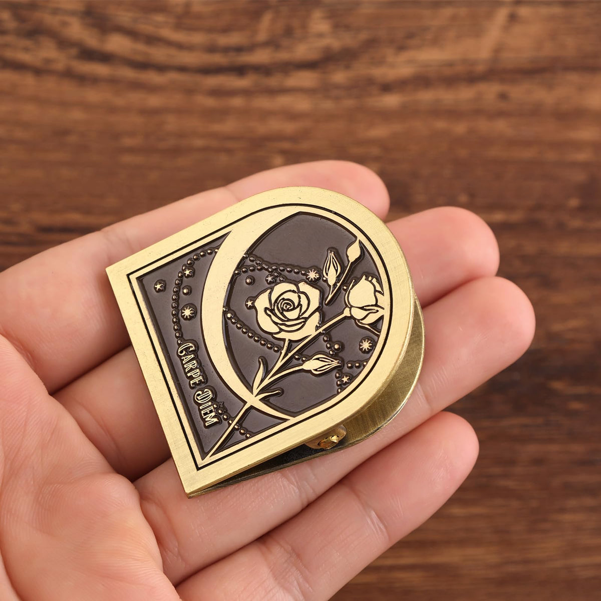 Dizdkizd Vintage Metal Clip for Journals, Planners, Notebooks, Brass Colored Book Clip Little