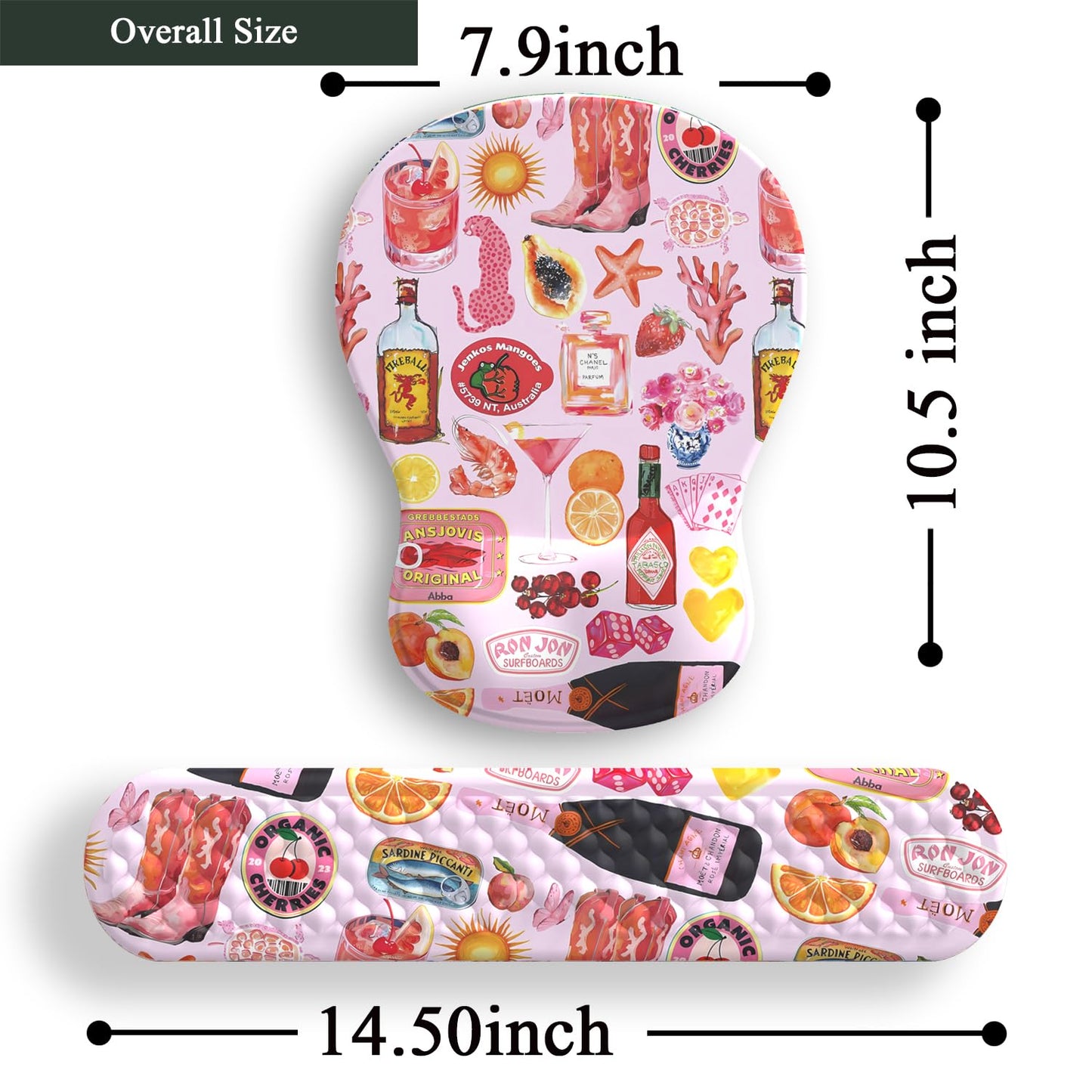 Cute Pink Mouse Pad and Keyboard with Wrist Rest Ergonomic Aesthetic Gaming Mouse Pads, Best Desk