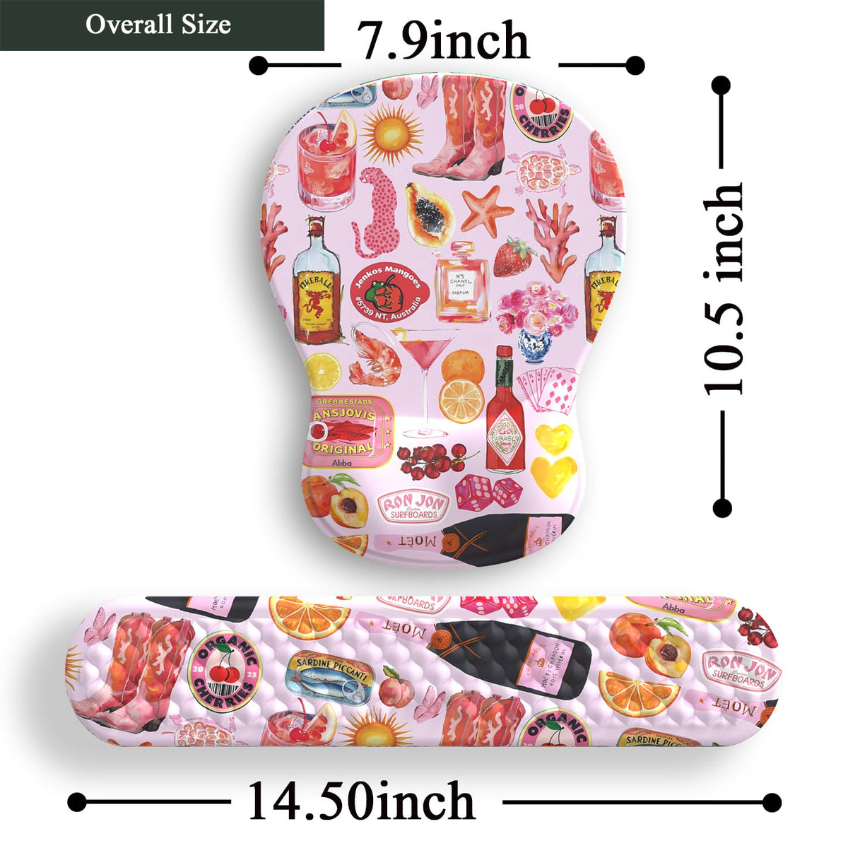 Cute Pink Mouse Pad and Keyboard with Wrist Rest Ergonomic Aesthetic Gaming Mouse Pads, Best Desk
